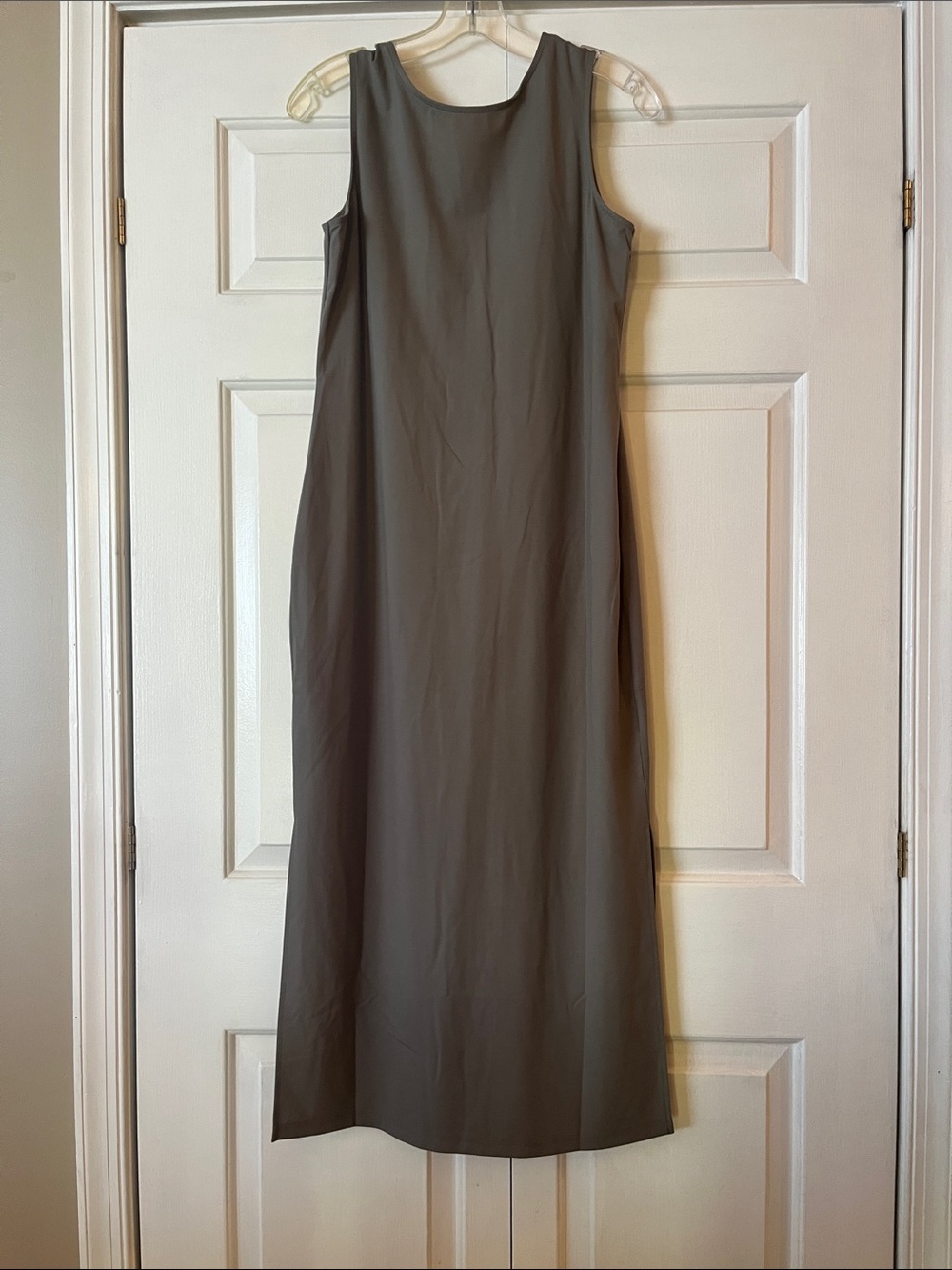 Sleeveless Olive Midi Dress - Classic Minimalist Style